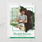 Green Edgy Abstract Torn Photo Afstuderen Kaart (Voorkant)