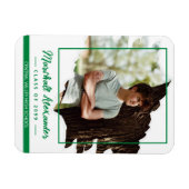 Green Edgy Abstract Torn Photo Afstuderen Magneet (Horizontaal)