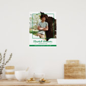 Green Edgy Abstract Torn Photo Afstuderen Poster (Keuken)