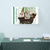 Green Edgy Abstract Torn Photo Afstuderen Spandoek (Beurs)