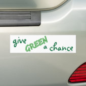 GREEN een kans geven Bumpersticker (Op auto)