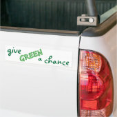 GREEN een kans geven Bumpersticker (Op Truck)