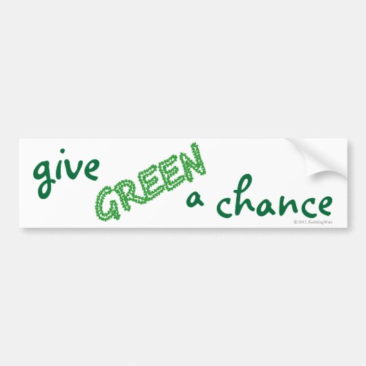GREEN een kans geven Bumpersticker (Voorkant)