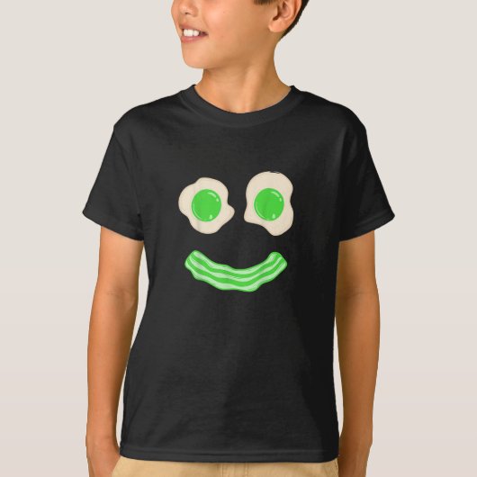 Green Eggs Ham Smile Face Brunch Breakfast T-shirt (Voorkant)