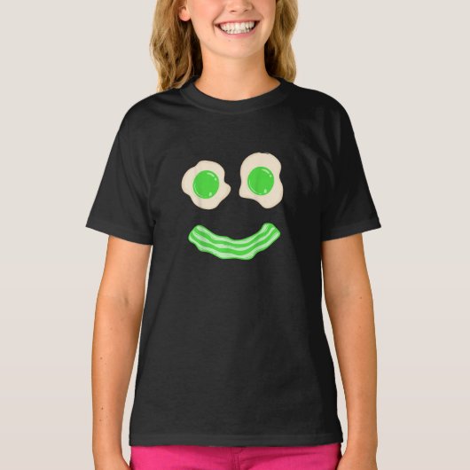 Green Eggs Ham Smile Face Brunch Breakfast T-shirt (Voorkant)