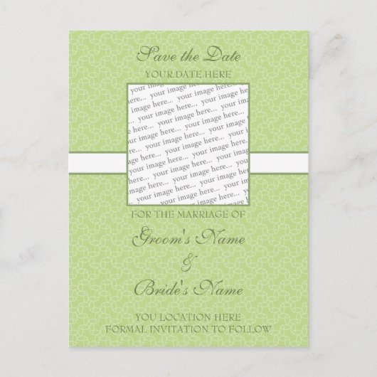 Green Eggshell Bewaar de datum Briefkaart (Voorkant)