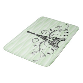 Green Eiffel Towel Flourish Bath Mat