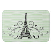 Green Eiffel Towel Flourish Bath Mat (Voorkant)