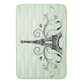 Green Eiffel Towel Flourish Bath Mat (Voorkant Verticaal)