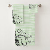 Green Eiffel Towel Flourish Towel Set Bad Handdoek (Insitu)