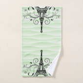 Green Eiffel Towel Flourish Towel Set Bad Handdoek (Handdoek)