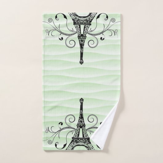 Green Eiffel Towel Flourish Towel Set Bad Handdoek (Handdoek)