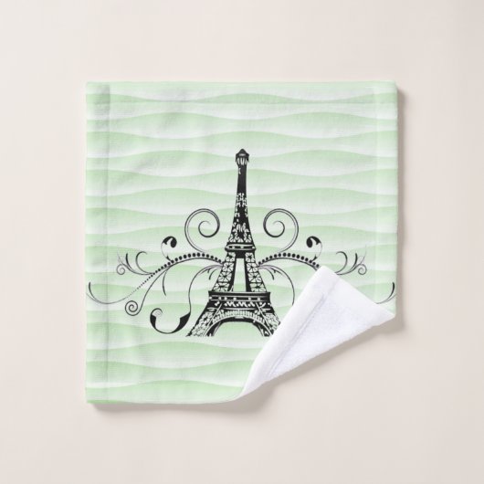Green Eiffel Towel Flourish Towel Set Bad Handdoek (Wasdoekje)