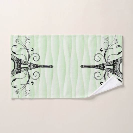 Green Eiffel Towel Flourish Towel Set Bad Handdoek (Handdoek)