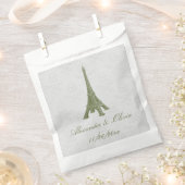 Green Eiffel Tower Damask Wedding Favor Bag Bedankzakje (Geknipt)
