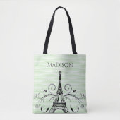 Green Eiffel Tower Flourish Canvas tas (Voorkant)