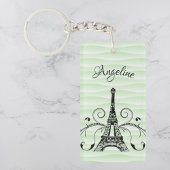 Green Eiffel Tower Flourish Sleutelhanger