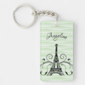 Green Eiffel Tower Flourish Sleutelhanger (Voorkant)