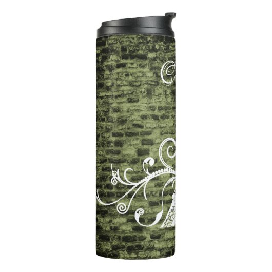Green Eiffel Tower Grunge Thermal Tumbler Thermosbeker (Gedraaid links)