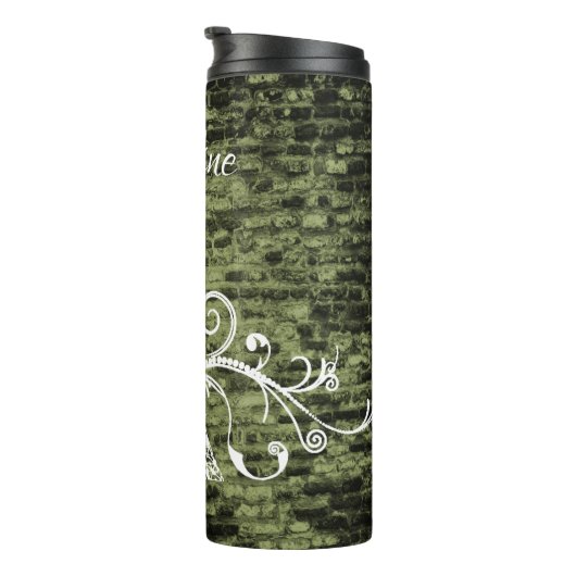 Green Eiffel Tower Grunge Thermal Tumbler Thermosbeker (Geroteerd rechts)