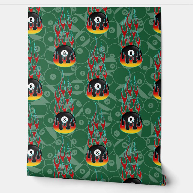 Green Eight Ball Behang (Afrollen)