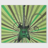 Green Electric Guitar Cadeaupapier (Vlak)
