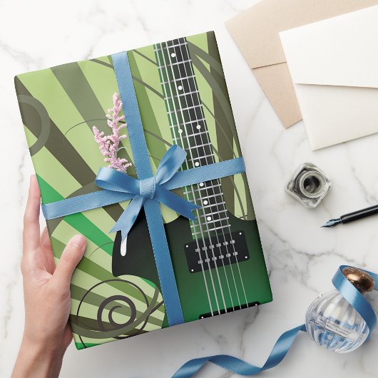 Green Electric Guitar Cadeaupapier