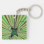 Green Electric Guitar Sleutelhanger (Achterkant)