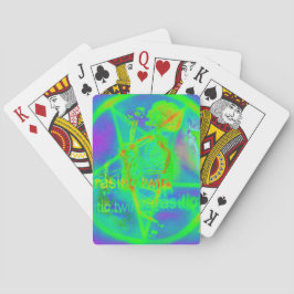 Green Electric Penatgram Pokerkaarten