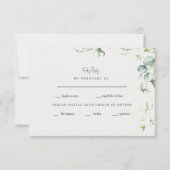 Green Elegance Cream Bruiloft RSVP (Voorkant)