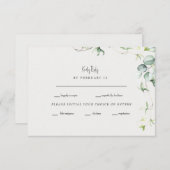 Green Elegance Cream Bruiloft RSVP (Voorkant / Achterkant)