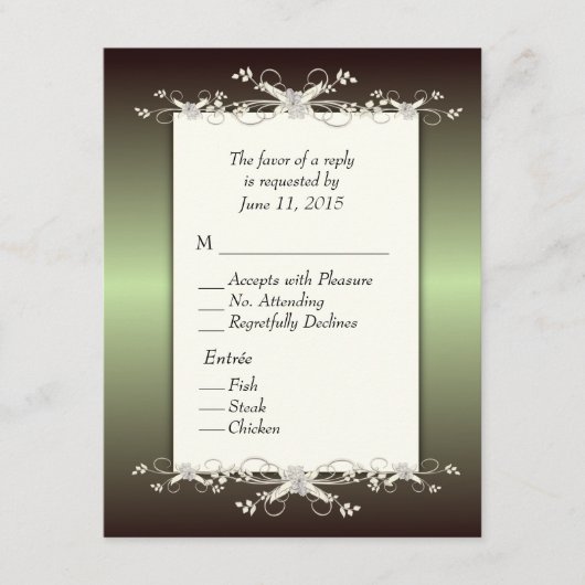 Green Elegance RSVP w Entree Choice (Voorkant)