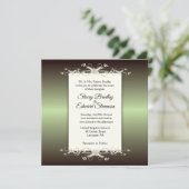Green Elegance Shine Wedding Invitation Kaart (Staand voorkant)