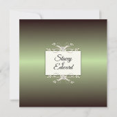 Green Elegance Shine Wedding Invitation Kaart (Achterkant)