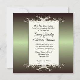 Green Elegance Shine Wedding Invitation Kaart