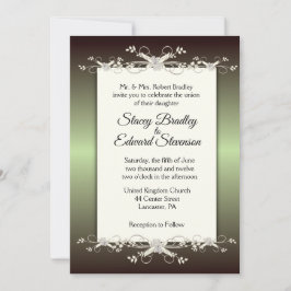 Green Elegance Shine Wedding Invitation Kaart