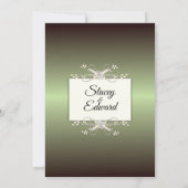 Green Elegance Shine Wedding Invitation Kaart (Achterkant)