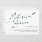 Green Elegant Calligraphy Rehearsal Dinner Kaart (Voorkant)