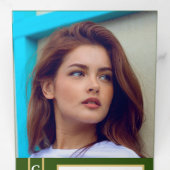 Green Elegant Classy 8 Photo Afstuderen Drieluik Aankondiging (Binnenzijde eerst)