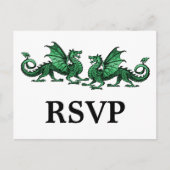 Green Elegant Dragons Response Briefkaart (Voorkant)