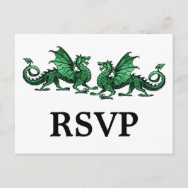 Green Elegant Dragons Response Briefkaart