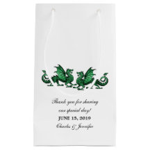 Green Elegant Dragons Wedding Gift Bag