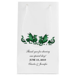 Green Elegant Dragons Wedding Gift Bag Klein Cadeauzakje