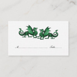 Green Elegant Dragons Wedding Place Card Plaatskaartje