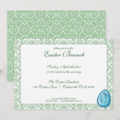 Green Elegant Easter Brunch Uitnodiging (Voorkant / Achterkant)