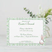 Green Elegant Easter Brunch Uitnodiging (Staand voorkant)