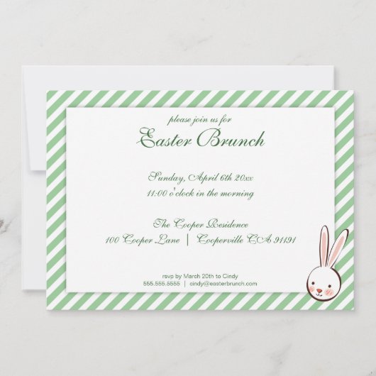 Green Elegant Easter Brunch Uitnodiging (Voorkant)