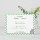 Green Elegant Easter Brunch Uitnodiging (Staand voorkant)