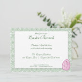 Green Elegant Easter Brunch Uitnodiging (Staand voorkant)