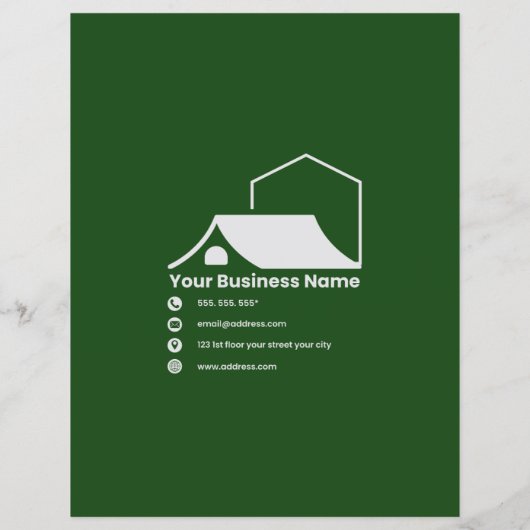 Green Elegant Flyer voor makelaars in onroerend go (Achterkant)